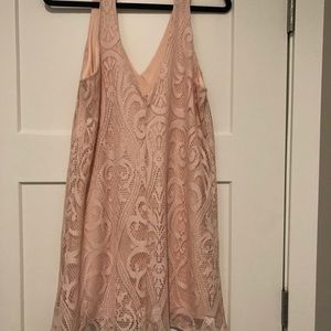 Charlotte Russe : Pink, past the knee, lace dress